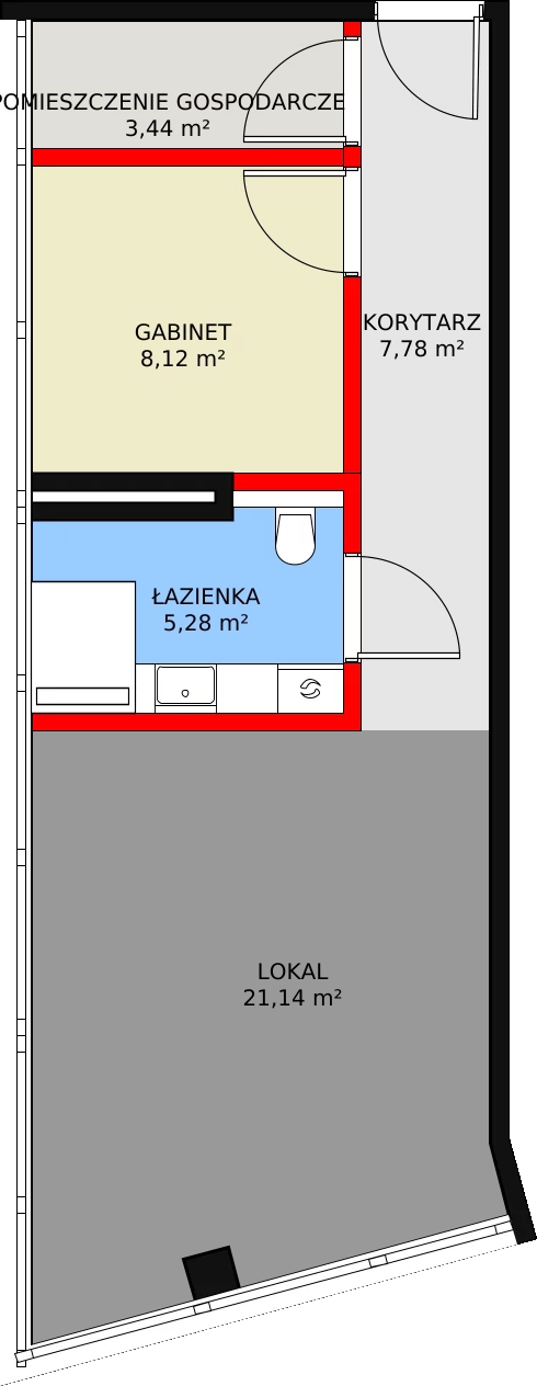 2 pokoje, lokal inwestycyjny 45,76 m², parter, oferta nr UM//01, Ogrody Pieniawskie, Polanica-Zdrój, ul. Zdrojowa