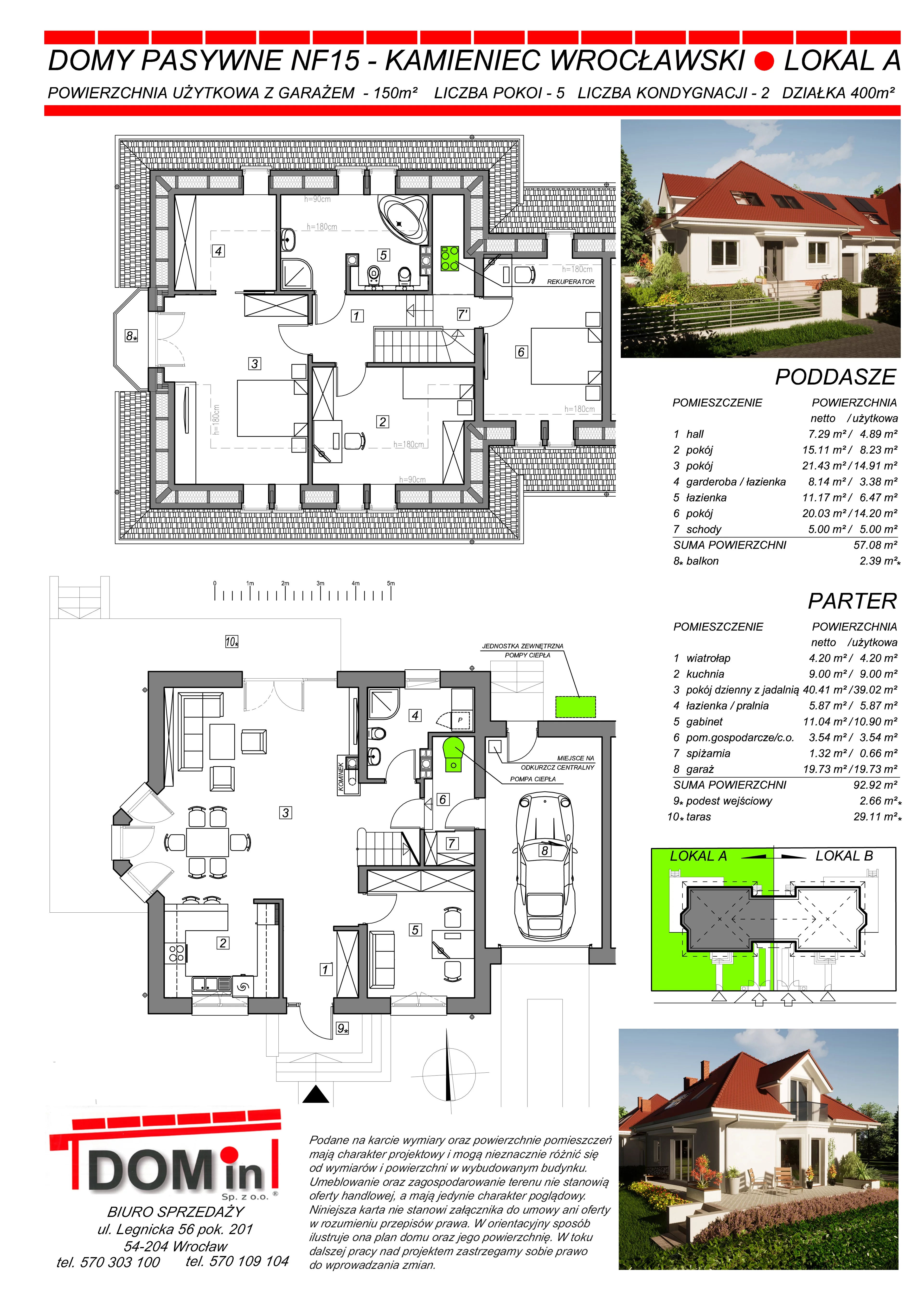 Dom 150,00 m², oferta nr 2A, Willa Kamieniec Wrocławski, Kamieniec Wrocławski, ul. Kolejowa