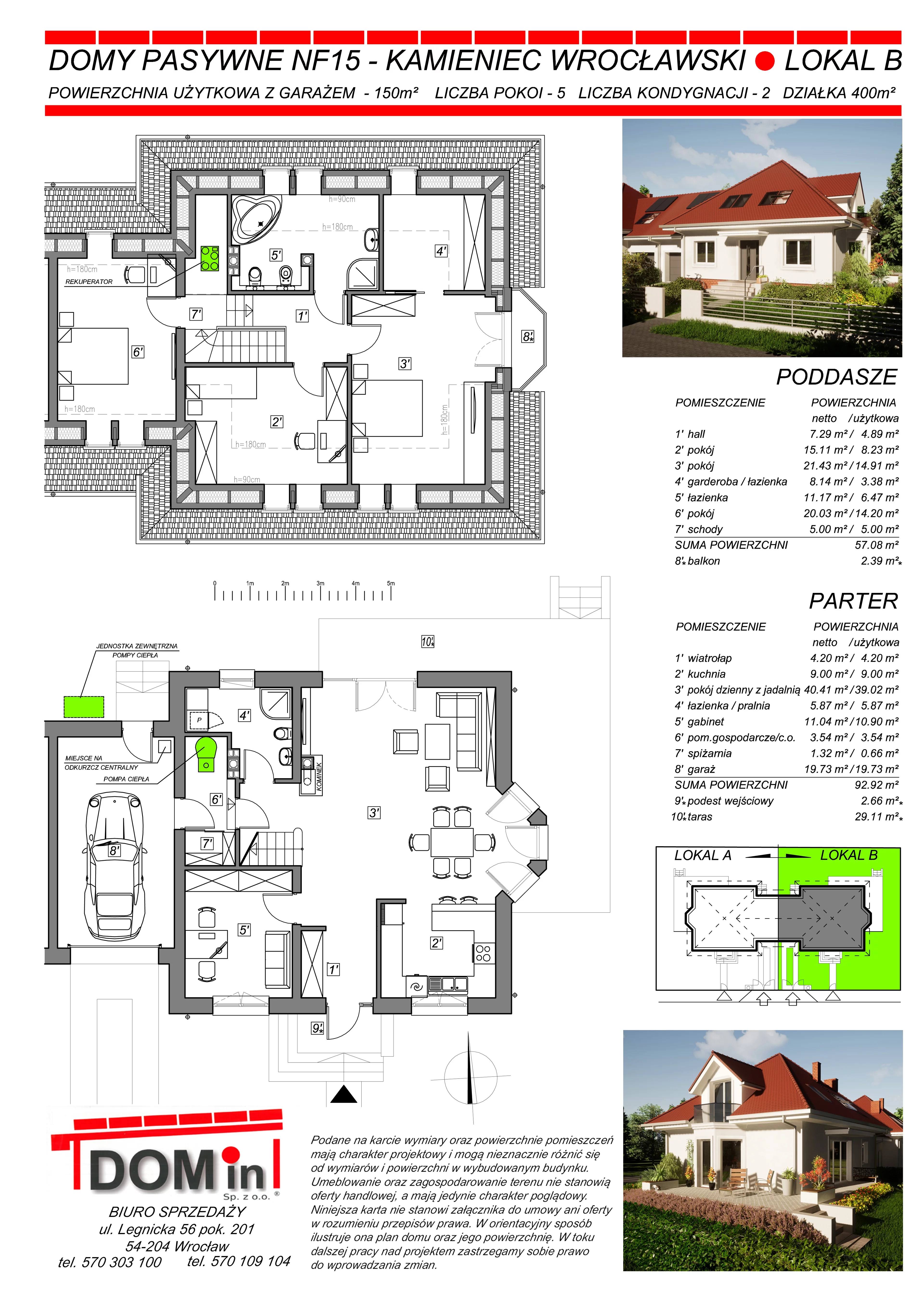 Dom 150,00 m², oferta nr 2B, Willa Kamieniec Wrocławski, Kamieniec Wrocławski, ul. Kolejowa