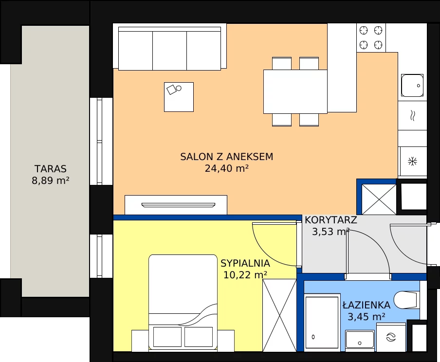 Zalety mieszkania 41.6 m², 28