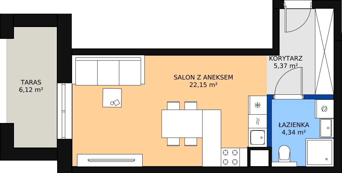 Zalety mieszkania 31.86 m², 29