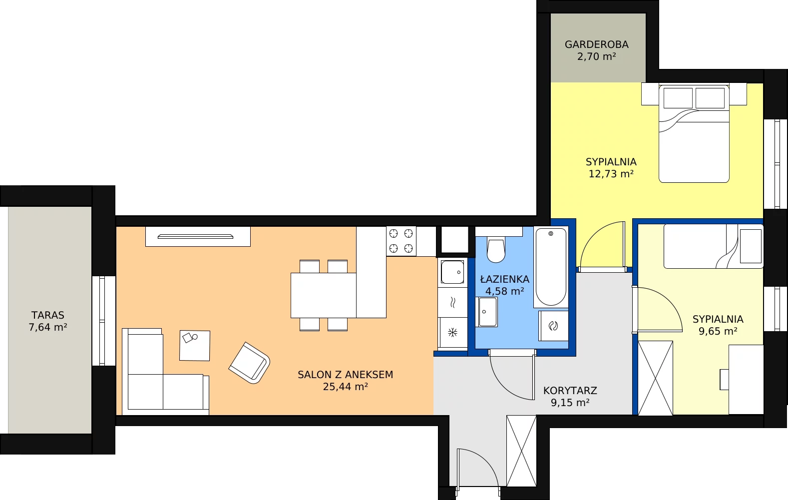 Zalety mieszkania 64.25 m², 39
