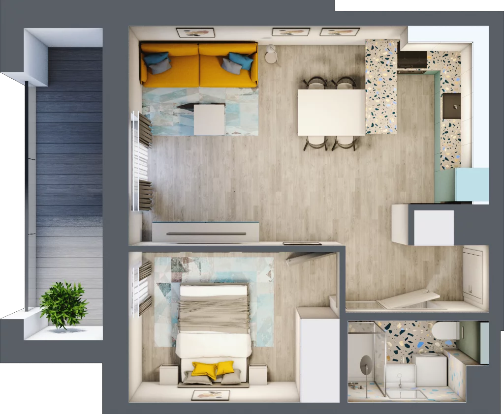 2 pokoje, mieszkanie 41,60 m², piętro 1, oferta nr 31, Dzikiej Gęsi, Osielsko, ul. Dzikiej Gęsi 6