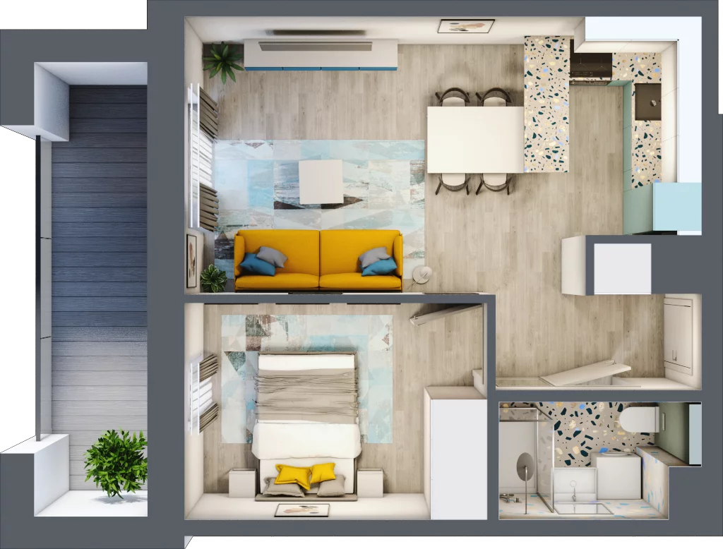 2 pokoje, mieszkanie 38,57 m², piętro 1, oferta nr 45, Dzikiej Gęsi, Osielsko, ul. Dzikiej Gęsi 6