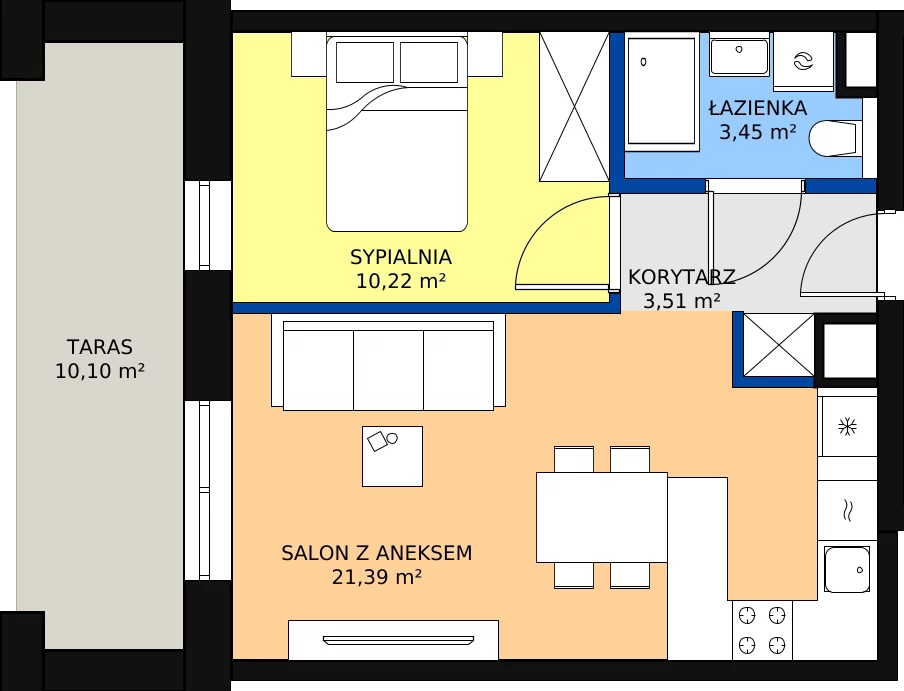Zalety mieszkania 38.57 m², 15