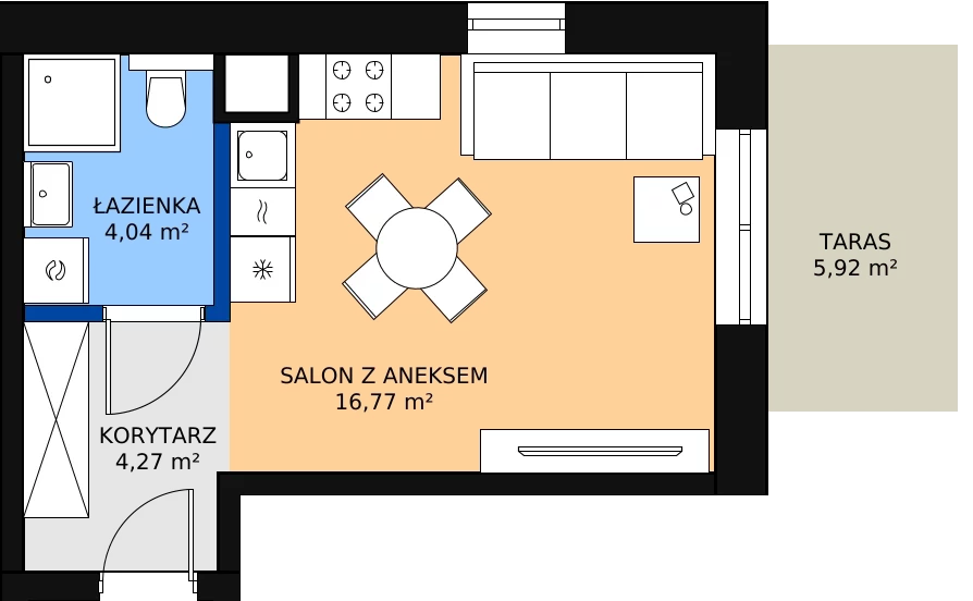 Zalety mieszkania 25.08 m², 26