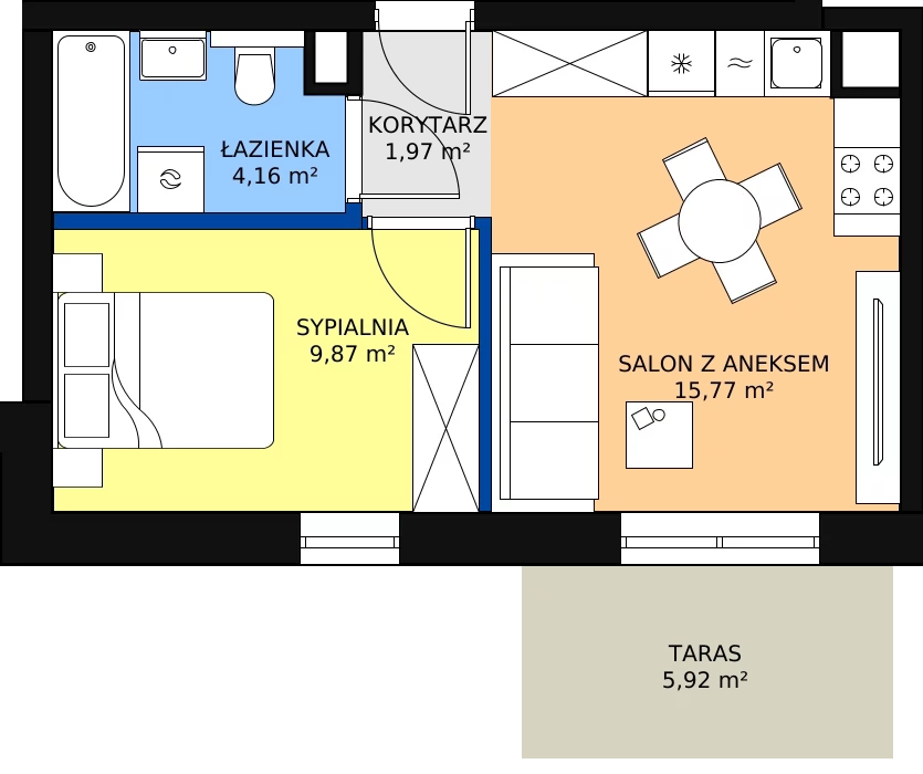 Zalety mieszkania 31.77 m², 27