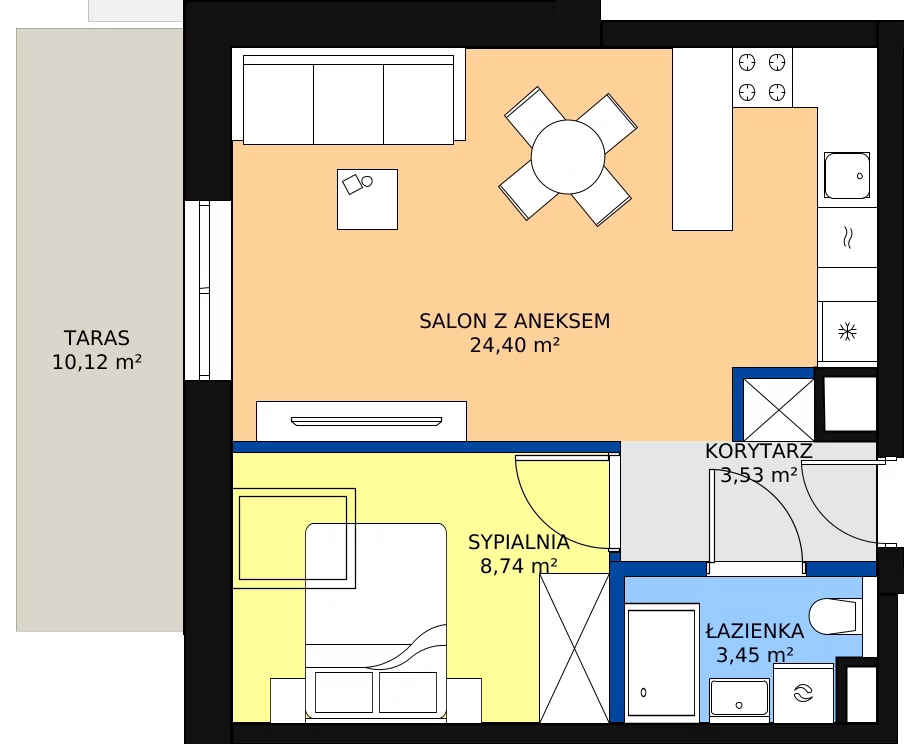 Zalety mieszkania 40.12 m², 37