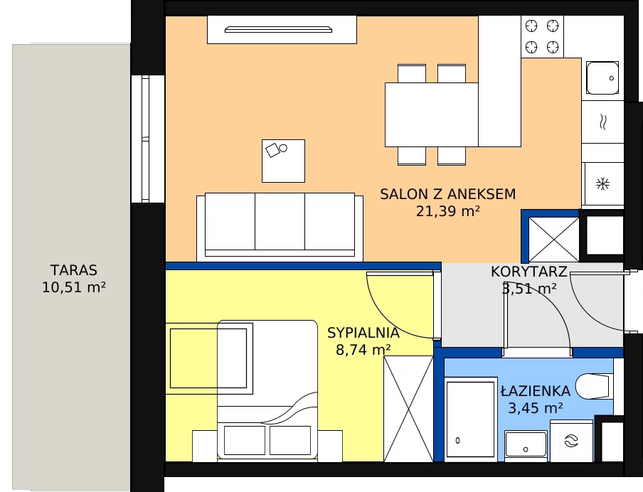 Zalety mieszkania 37.09 m², 57