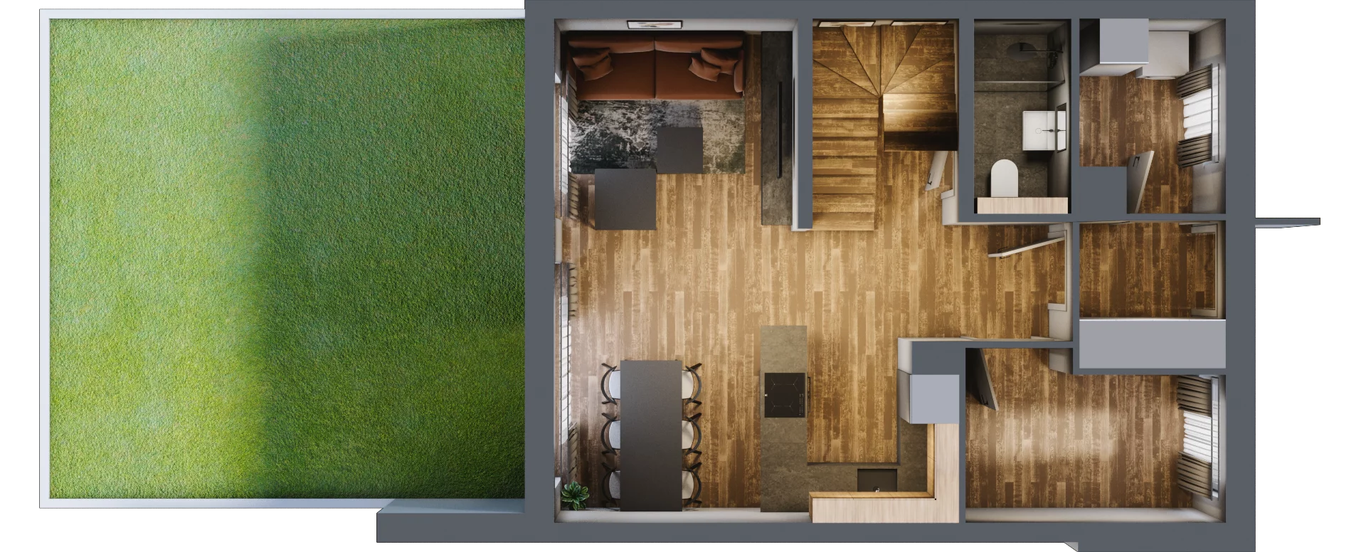 5 pokoi, mieszkanie 92,62 m², parter, oferta nr 1A.2, Przystanek Ursus, Warszawa, Ursus, Czechowice, ul. Markerta
