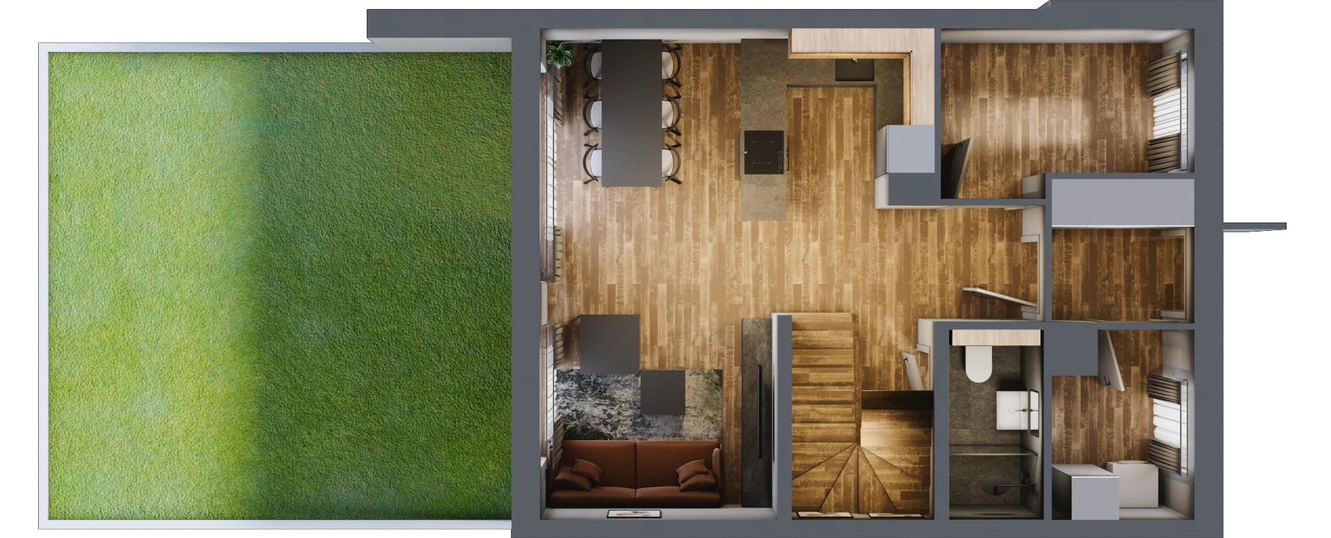5 pokoi, mieszkanie 92,62 m², parter, oferta nr 5B.1, Przystanek Ursus, Warszawa, Ursus, Czechowice, ul. Markerta
