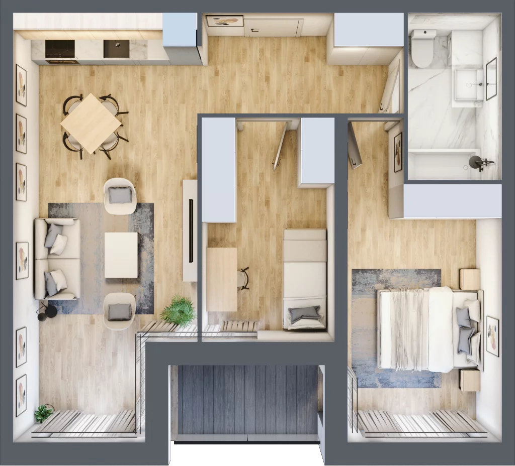 3 pokoje, mieszkanie 57,92 m², piętro 1, oferta nr E15, Nowomiejska, Suwałki, Północ, ul. Nowomiejska