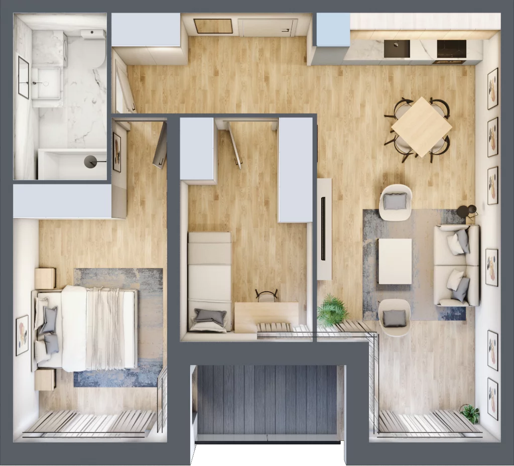 3 pokoje, mieszkanie 57,92 m², piętro 1, oferta nr E16, Nowomiejska, Suwałki, Północ, ul. Nowomiejska