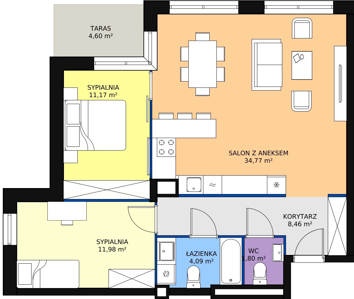 Zalety mieszkania 72.27 m², E18
