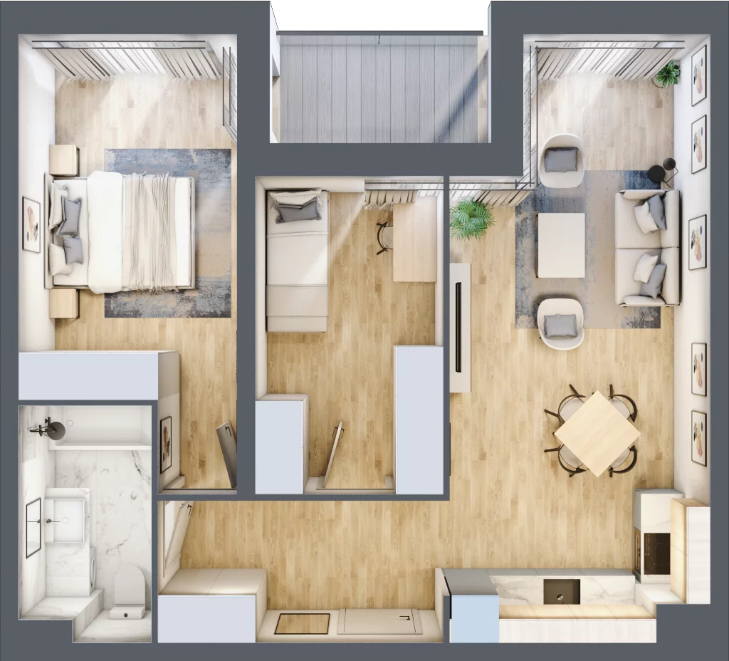 3 pokoje, mieszkanie 57,39 m², piętro 1, oferta nr E19, Nowomiejska, Suwałki, Północ, ul. Nowomiejska