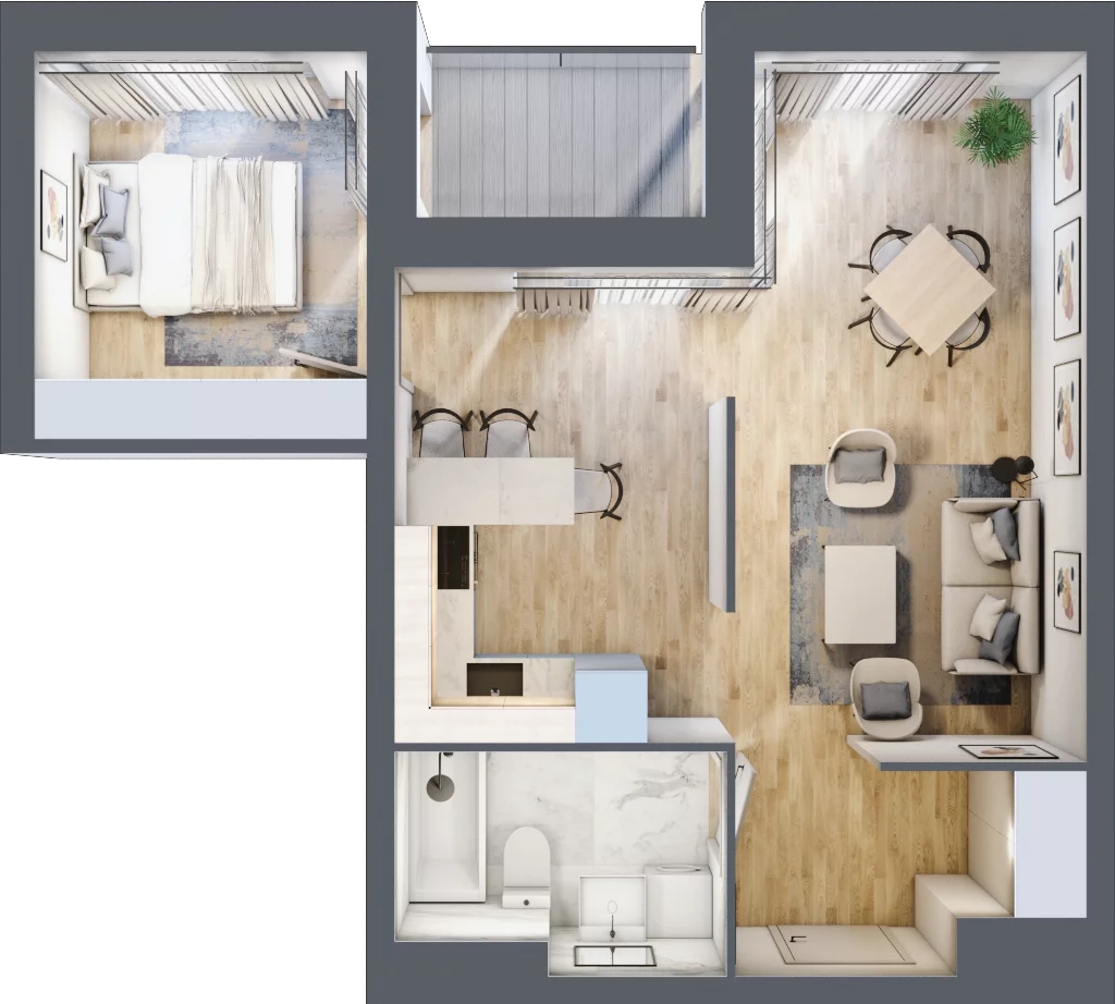2 pokoje, mieszkanie 45,62 m², piętro 2, oferta nr E21, Nowomiejska, Suwałki, Północ, ul. Nowomiejska