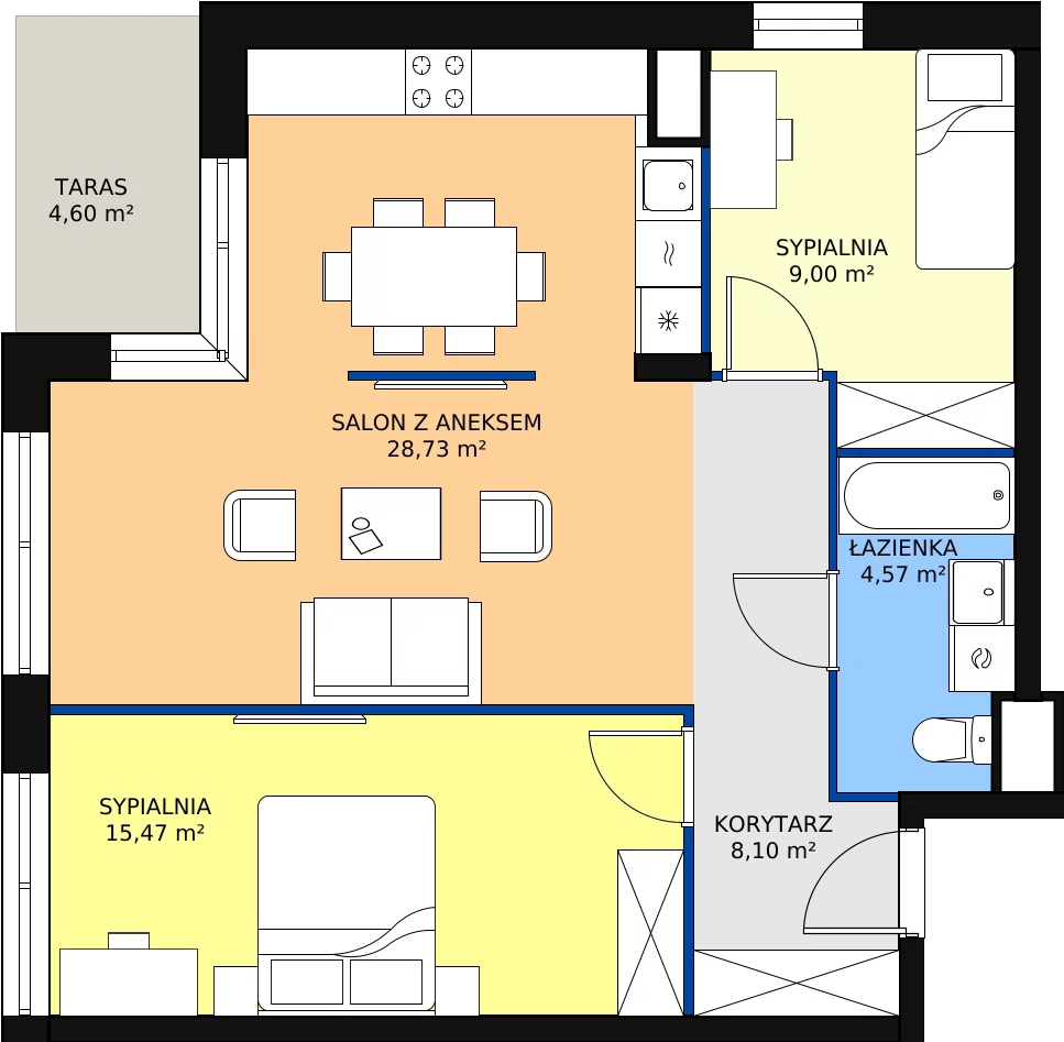 Zalety mieszkania 65.87 m², E22