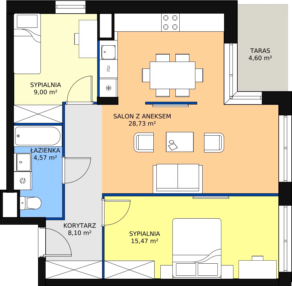 Zalety mieszkania 65.87 m², E23