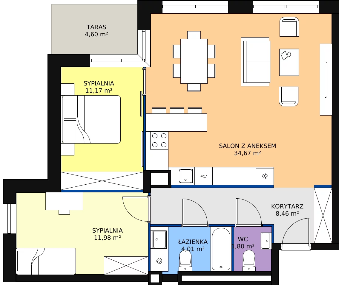 Zalety mieszkania 72.09 m², E28
