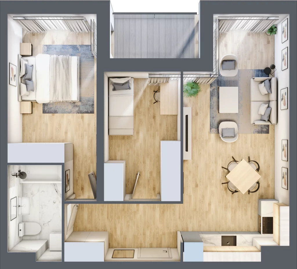 3 pokoje, mieszkanie 57,24 m², piętro 2, oferta nr E29, Nowomiejska, Suwałki, Północ, ul. Nowomiejska