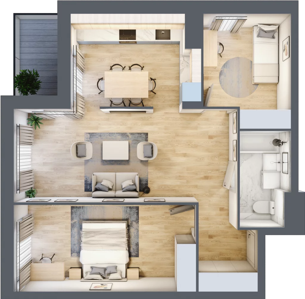 3 pokoje, mieszkanie 65,70 m², piętro 3, oferta nr E32, Nowomiejska, Suwałki, Północ, ul. Nowomiejska