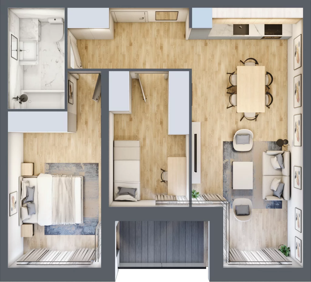 3 pokoje, mieszkanie 57,92 m², piętro 3, oferta nr E34, Nowomiejska, Suwałki, Północ, ul. Nowomiejska