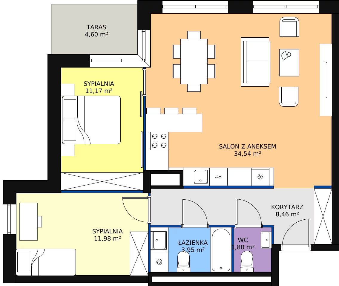 Zalety mieszkania 71.9 m², E38