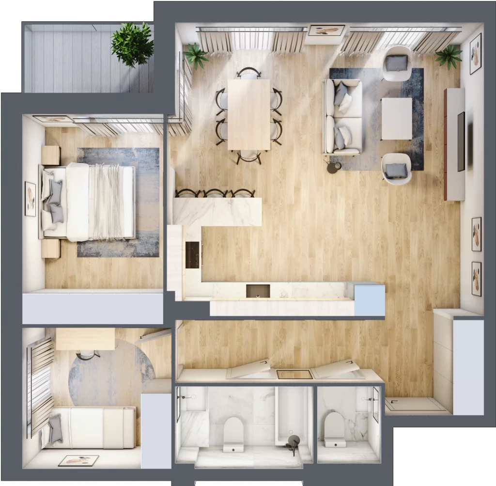 3 pokoje, mieszkanie 68,40 m², parter, oferta nr E08, Nowomiejska, Suwałki, Północ, ul. Nowomiejska