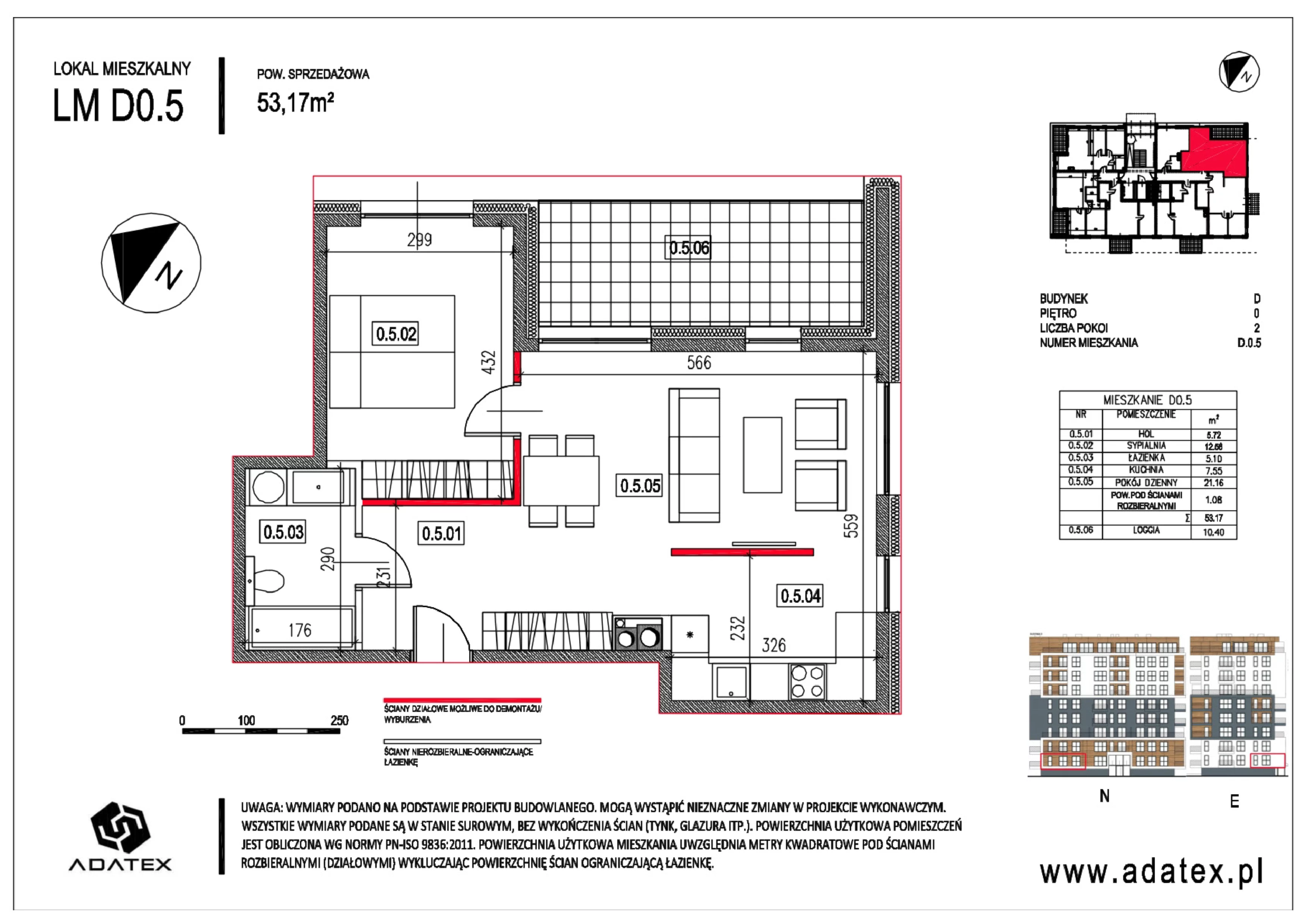 2 pokoje, mieszkanie 53,17 m², parter, oferta nr D.0.5, Osiedle Nowa Dąbrowa, Dąbrowa Górnicza, Gołonóg, ul. Graniczna 14