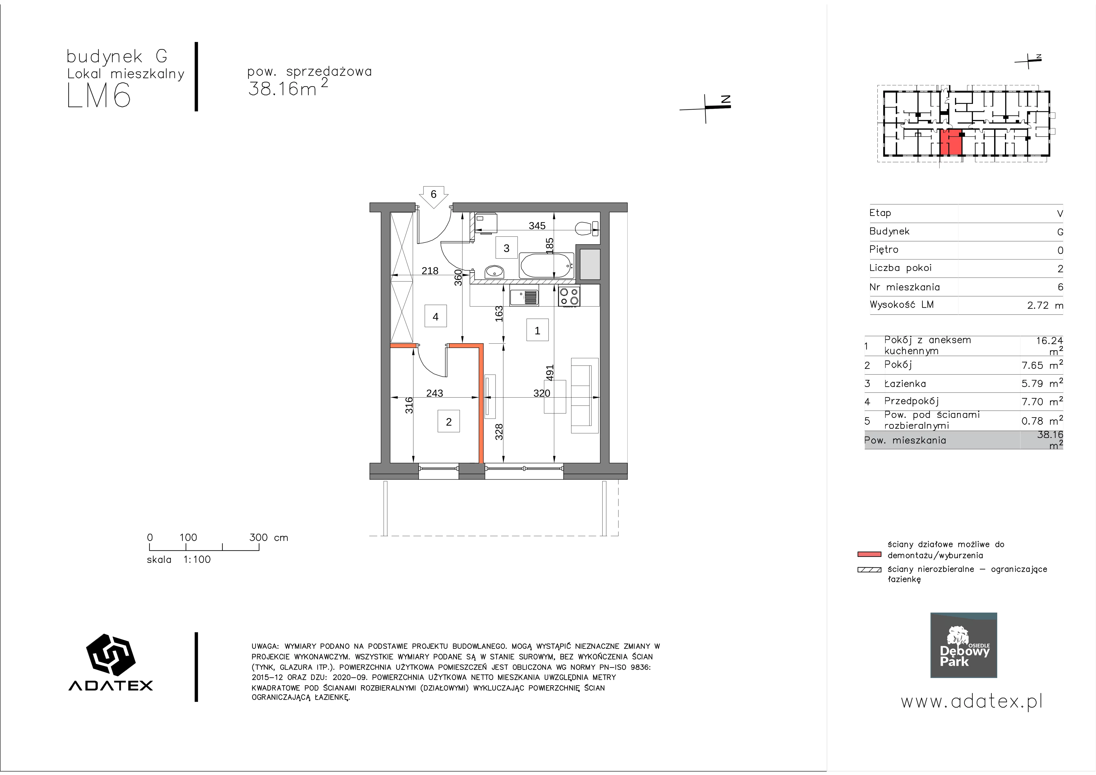 2 pokoje, mieszkanie 38,16 m², parter, oferta nr G6, Osiedle Dębowy Park, Siemianowice Śląskie, Bytków, ul. Oświęcimska 7a