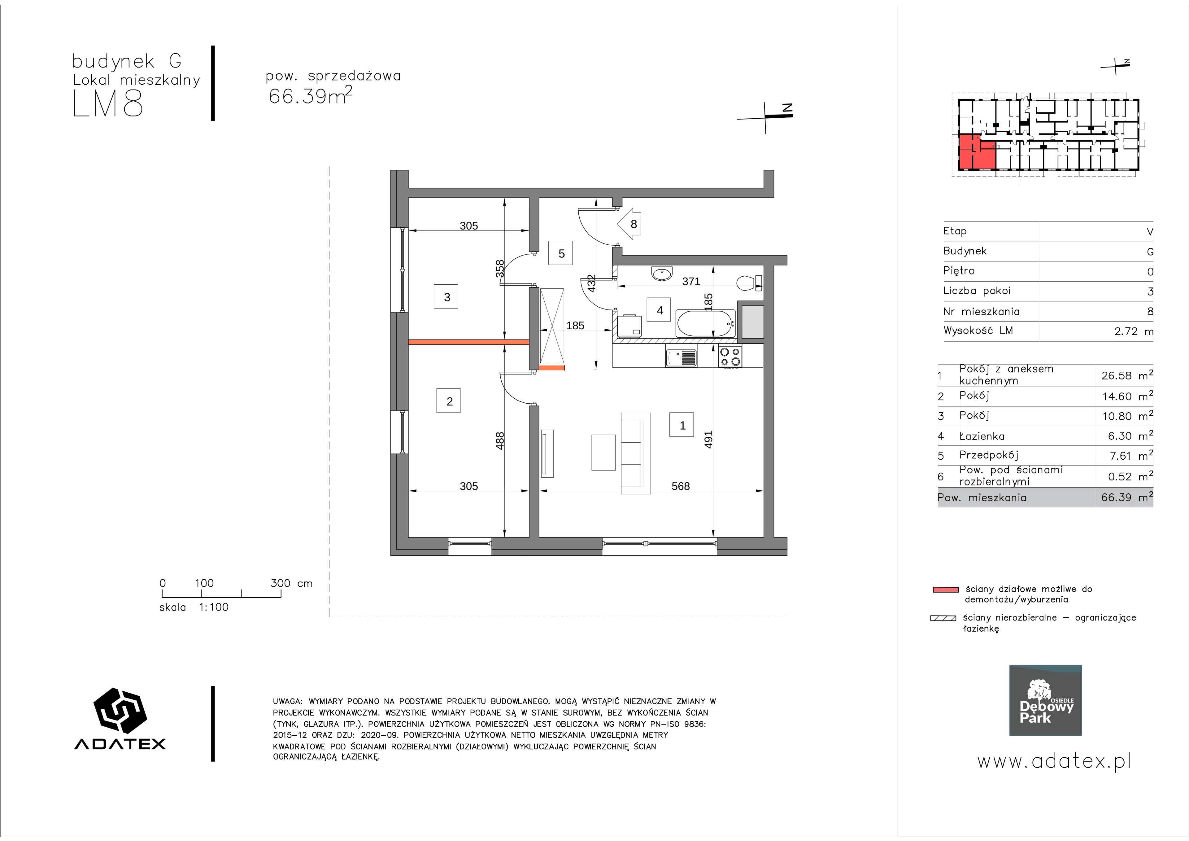 3 pokoje, mieszkanie 66,39 m², parter, oferta nr G8, Osiedle Dębowy Park, Siemianowice Śląskie, Bytków, ul. Oświęcimska 7a