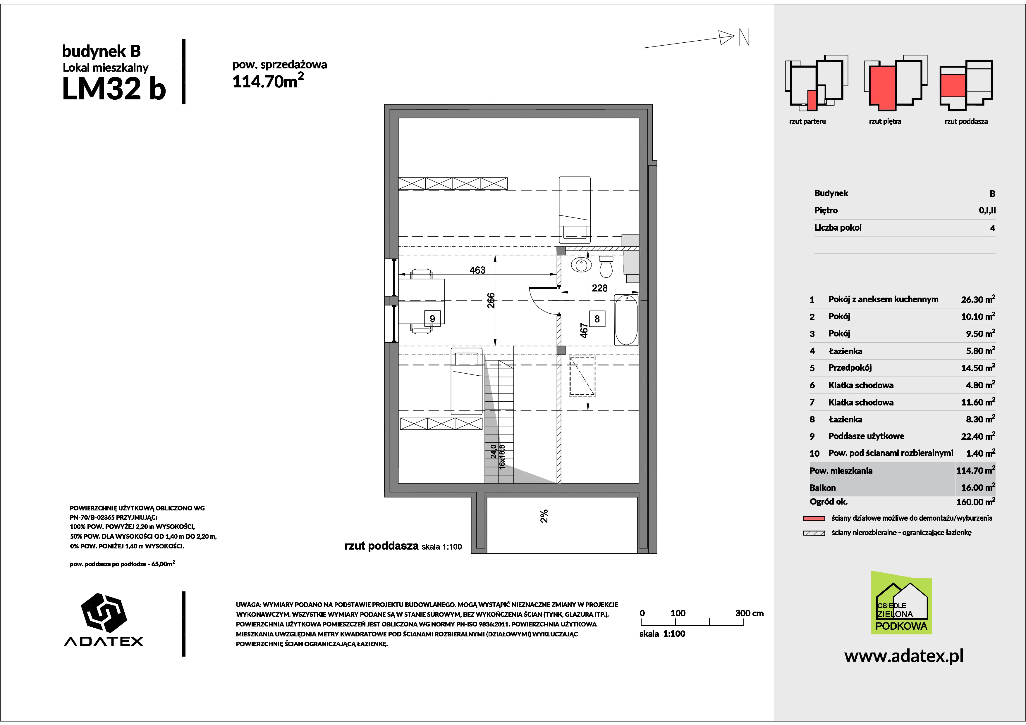 4 pokoje, mieszkanie 114,70 m², piętro 1, oferta nr 32/b, Osiedle Zielona Podkowa, Otrębusy, ul. Waniliowa 7/2