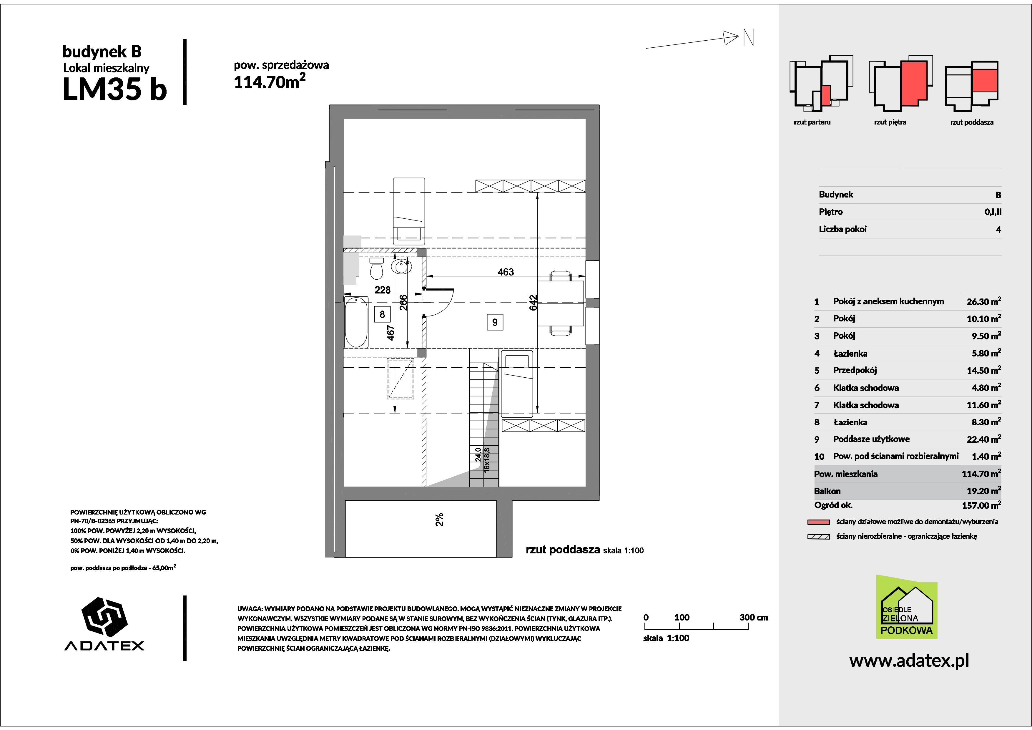 4 pokoje, mieszkanie 114,70 m², piętro 1, oferta nr 35/b, Osiedle Zielona Podkowa, Otrębusy, ul. Waniliowa 7/2