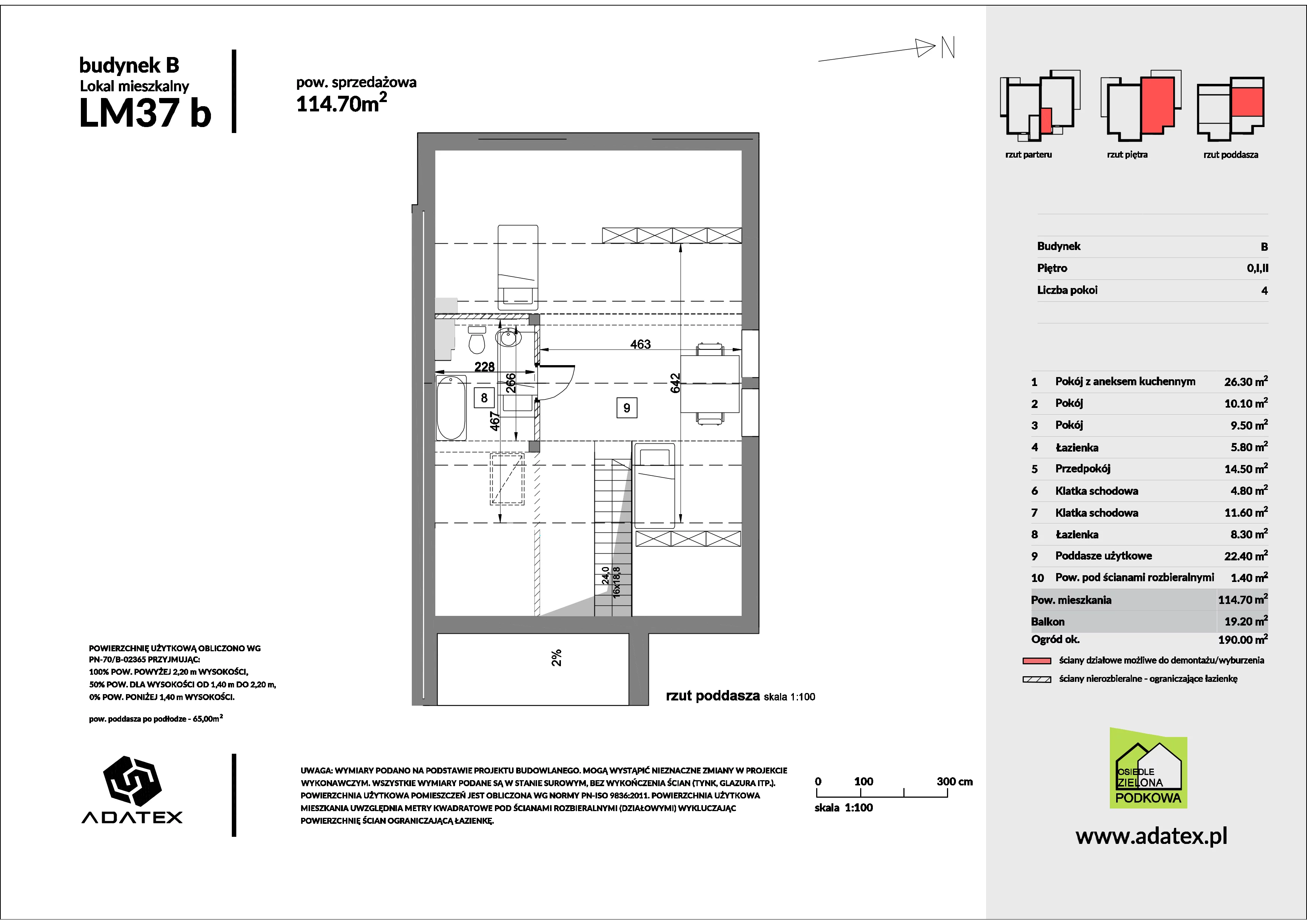 4 pokoje, mieszkanie 114,70 m², piętro 1, oferta nr 37/b, Osiedle Zielona Podkowa, Otrębusy, ul. Waniliowa 7/2