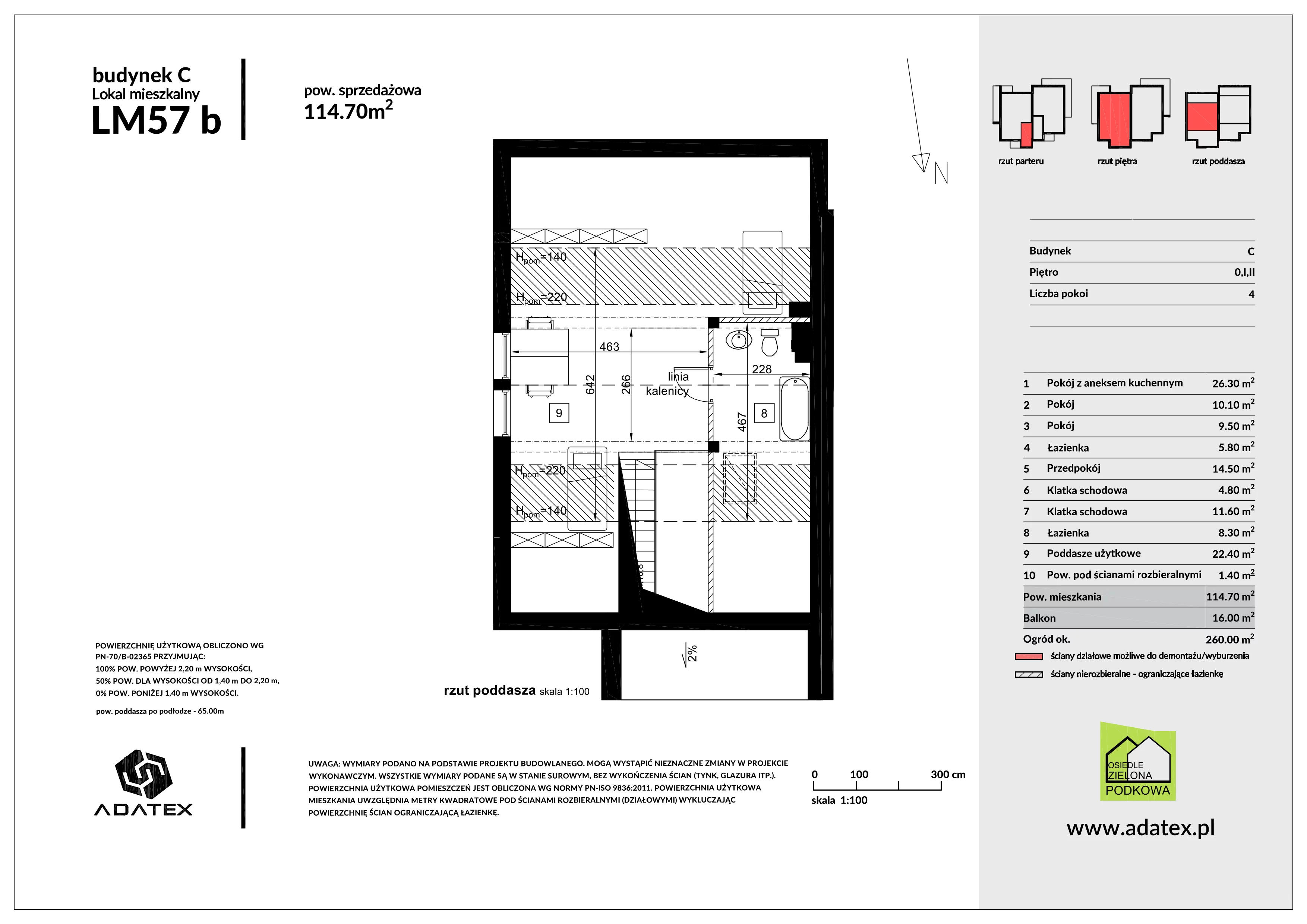 4 pokoje, mieszkanie 114,70 m², piętro 1, oferta nr 57/b, Osiedle Zielona Podkowa, Otrębusy, ul. Waniliowa 7/2