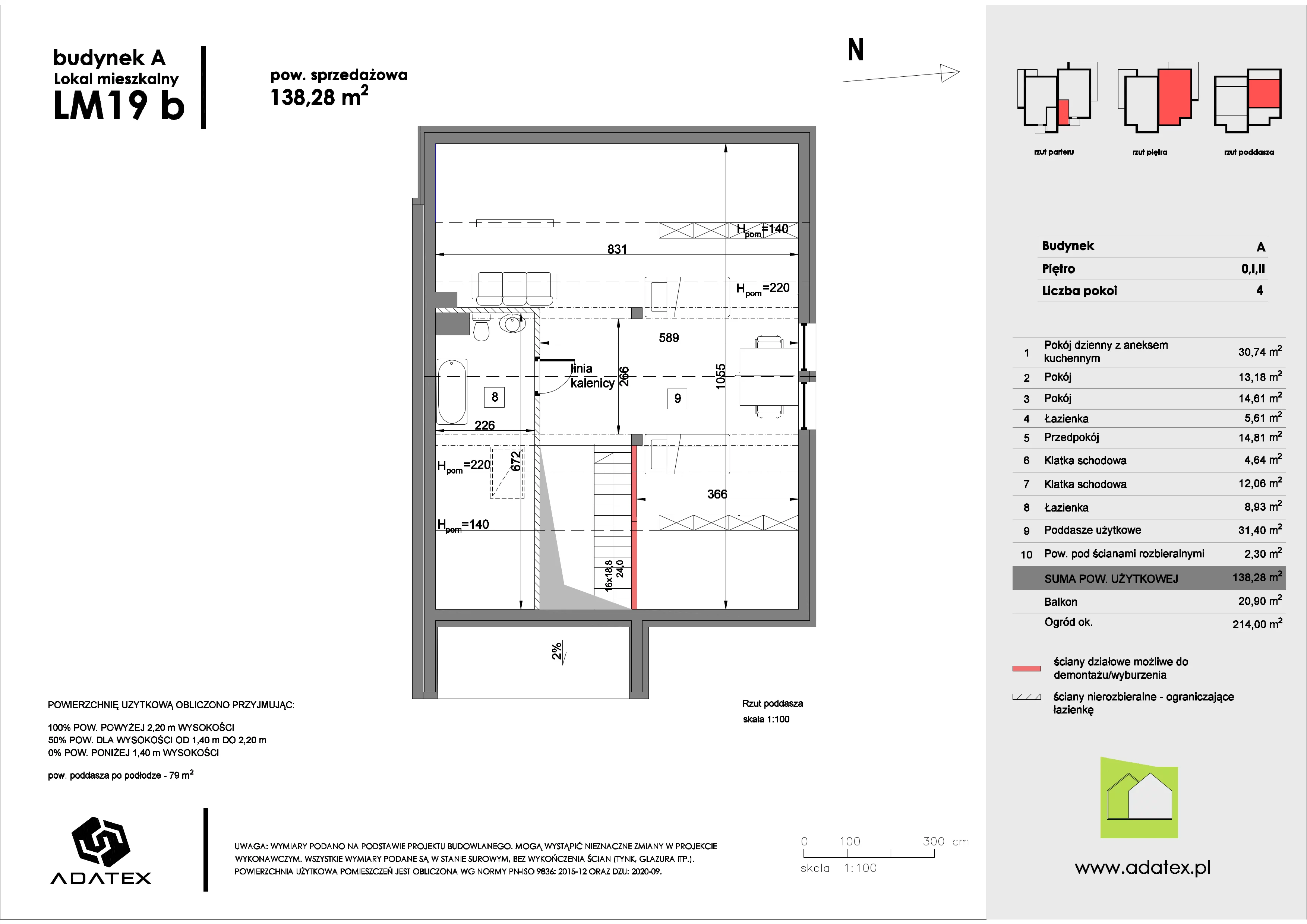 4 pokoje, mieszkanie 138,28 m², piętro 1, oferta nr 19/b, Osiedle Zielona Podkowa, Otrębusy, ul. Waniliowa 7/2