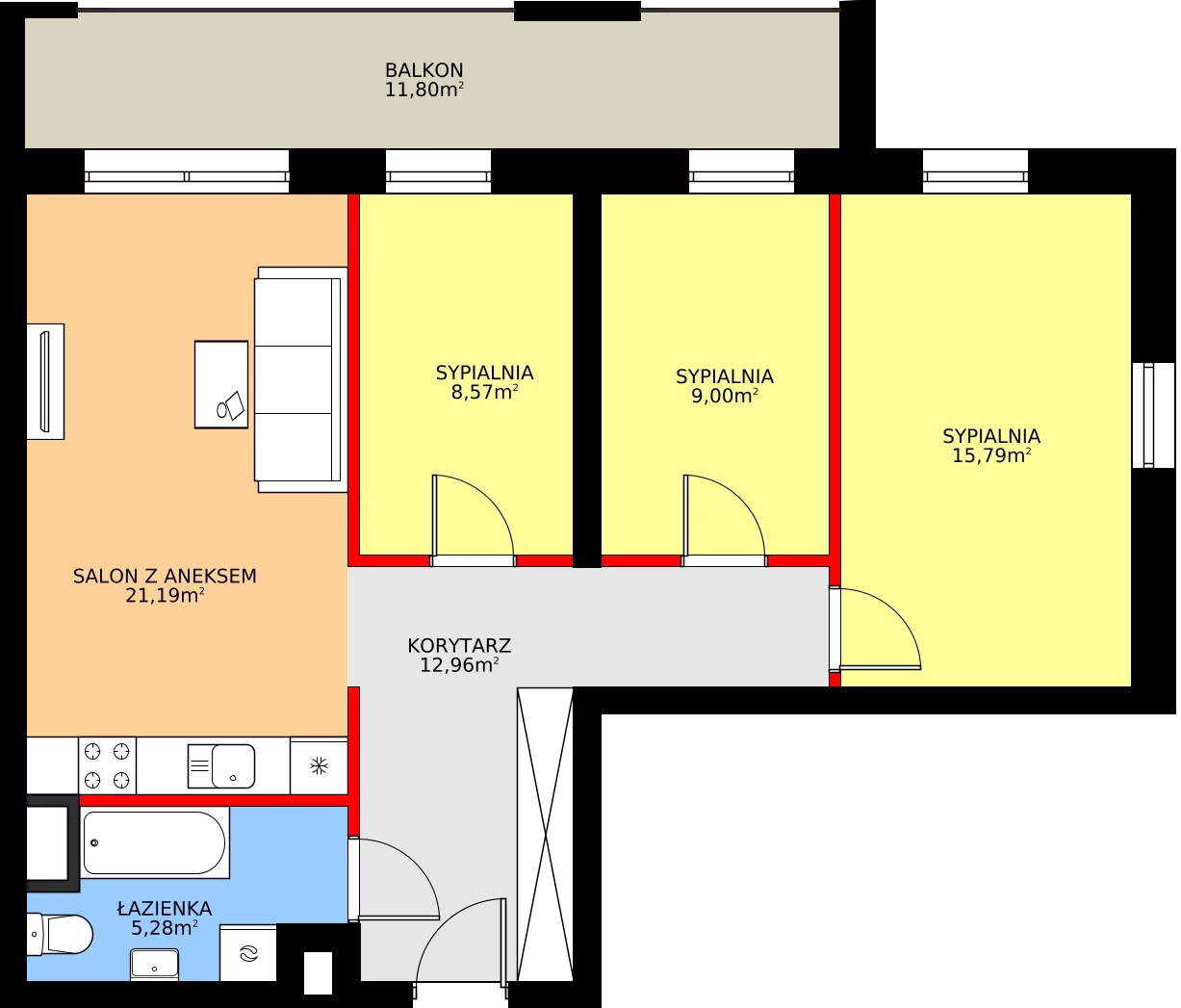 Zalety mieszkania 74.9 m², G43