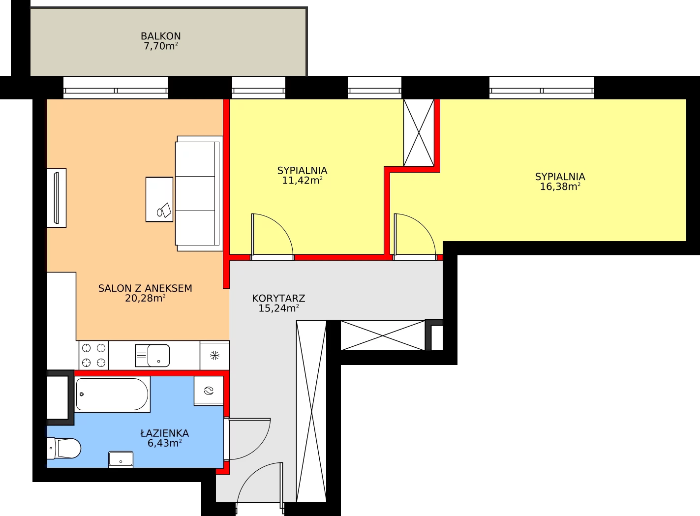Zalety mieszkania 71.49 m², G31