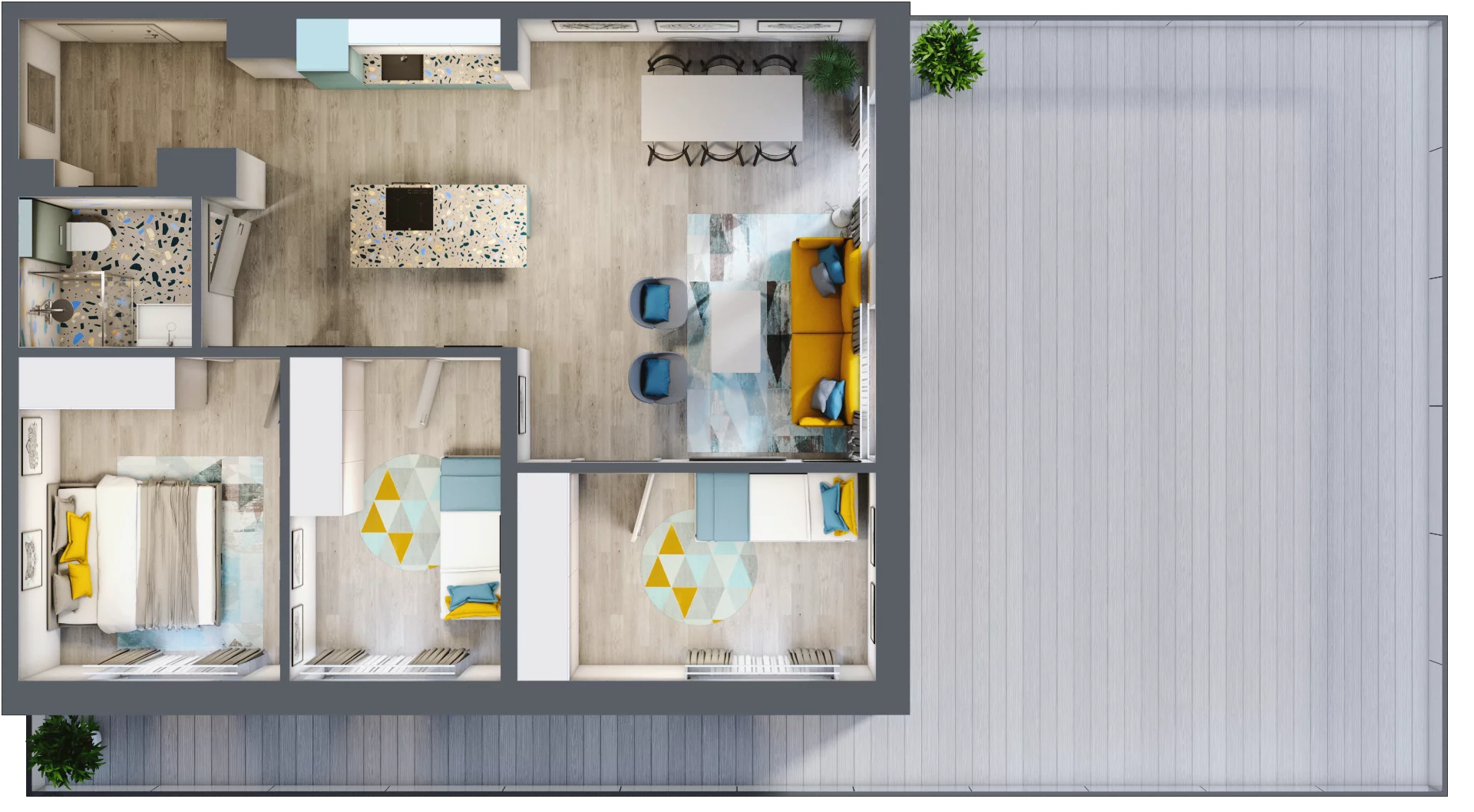 4 pokoje, mieszkanie 70,79 m², piętro 1, oferta nr E.1.4, Osiedle Nowa Dąbrowa, Dąbrowa Górnicza, Gołonóg, ul. Graniczna 14