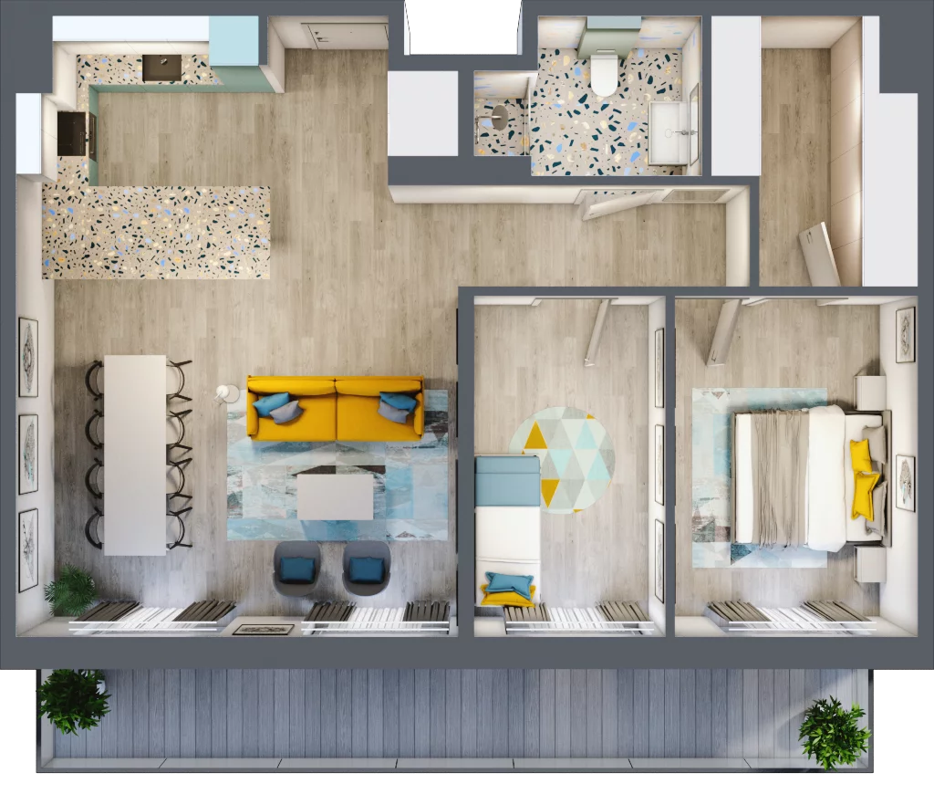 3 pokoje, mieszkanie 77,86 m², piętro 7, oferta nr E.7.2, Osiedle Nowa Dąbrowa, Dąbrowa Górnicza, Gołonóg, ul. Graniczna 14