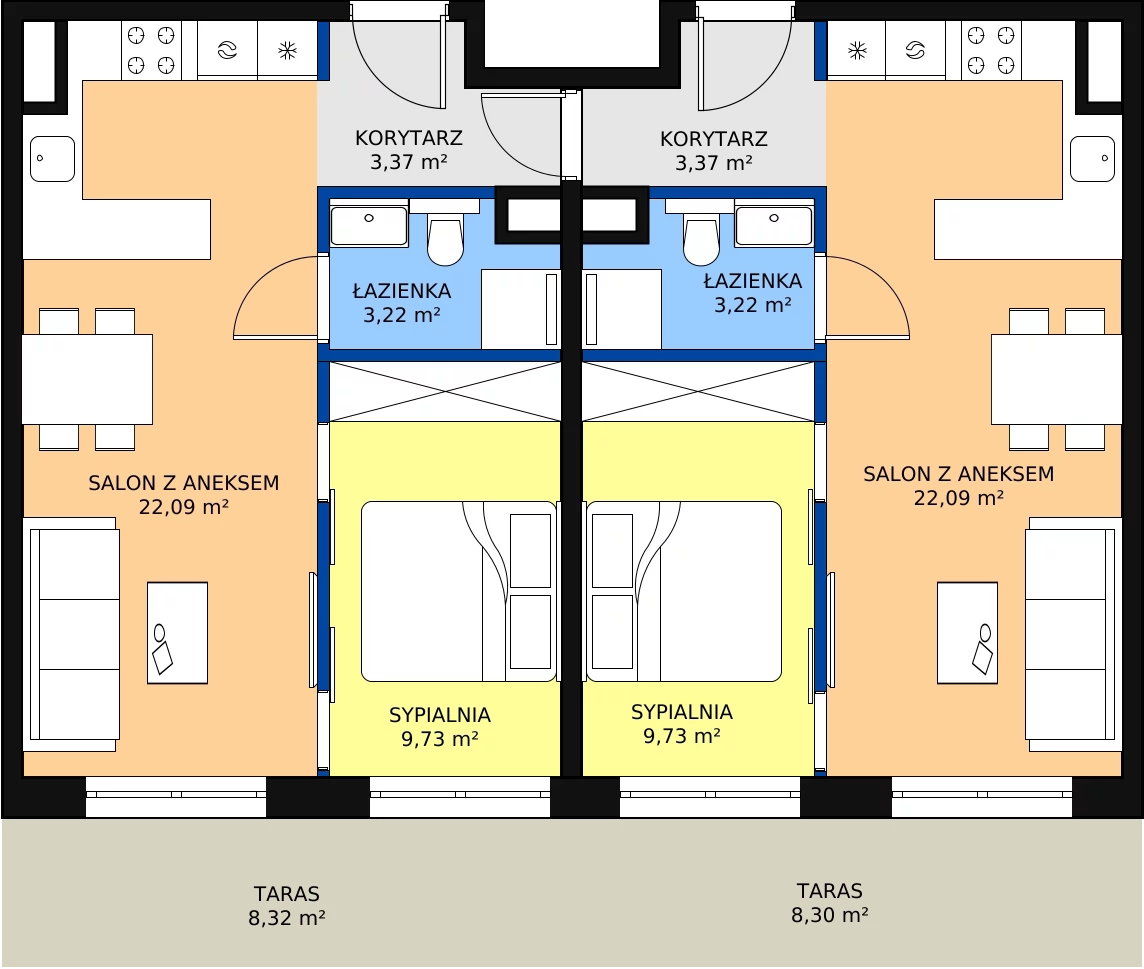 Zalety mieszkania 76.82 m², E.1.3