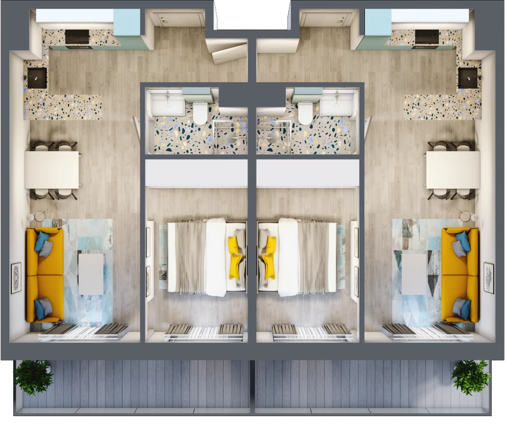 4 pokoje, mieszkanie 76,82 m², piętro 1, oferta nr E.1.3, Osiedle Nowa Dąbrowa, Dąbrowa Górnicza, Gołonóg, ul. Graniczna 14