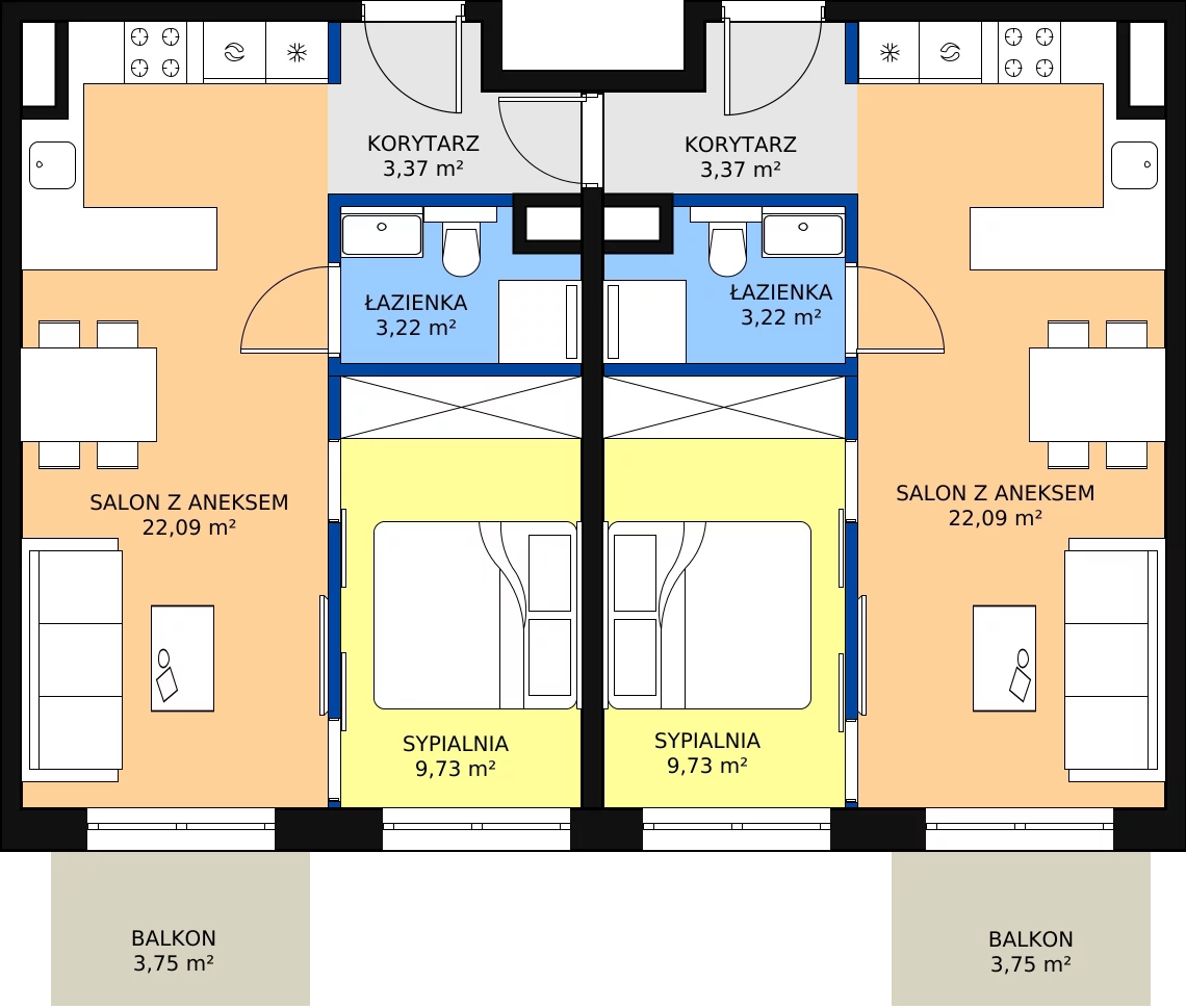 Zalety mieszkania 76.82 m², E.4.3