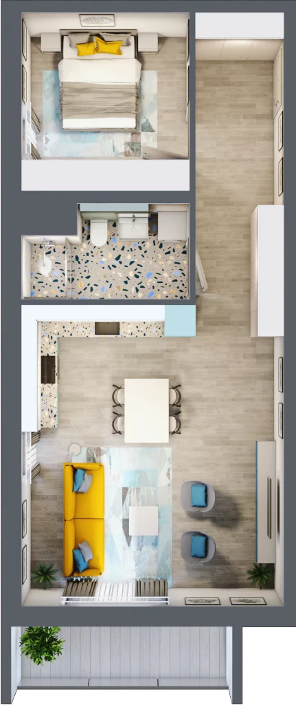 2 pokoje, mieszkanie 53,46 m², piętro 1, oferta nr A6, Osiedle Kaskada, Zabrze, Osiedle Tadeusza Kotarbińskiego, ul. Mieczysława Niedziałkowskiego 56