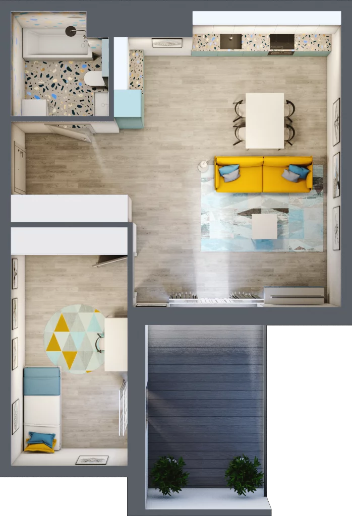 2 pokoje, mieszkanie 51,17 m², piętro 4, oferta nr A22 z wykończeniem, Osiedle Kaskada, Zabrze, Osiedle Tadeusza Kotarbińskiego, ul. Mieczysława Niedziałkowskiego 56