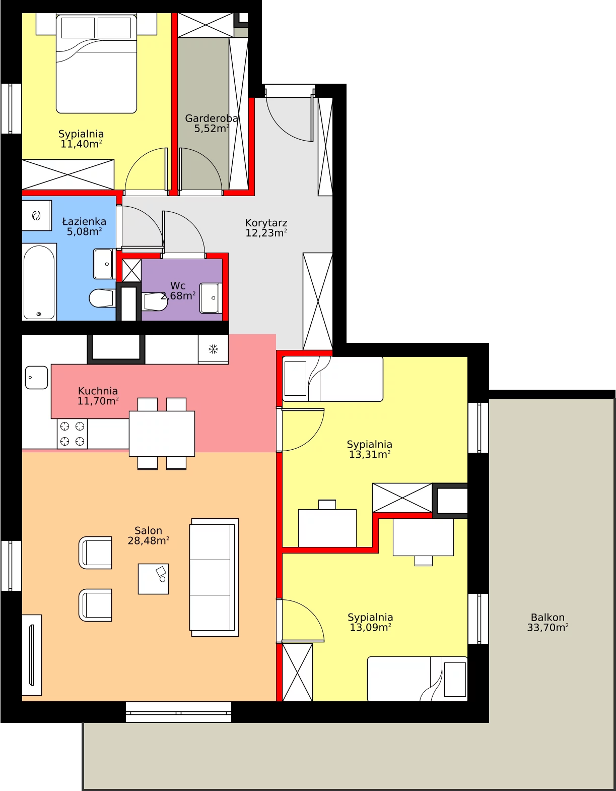 Zalety mieszkania 103.48 m², A21