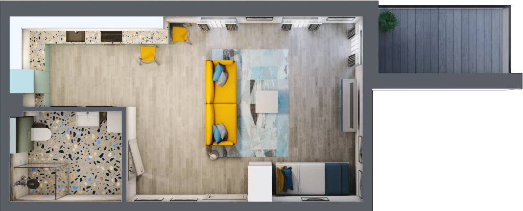 1 pokój, mieszkanie 37,15 m², parter, oferta nr B1 z wykończeniem, Osiedle Kaskada, Zabrze, Osiedle Tadeusza Kotarbińskiego, ul. Mieczysława Niedziałkowskiego 56