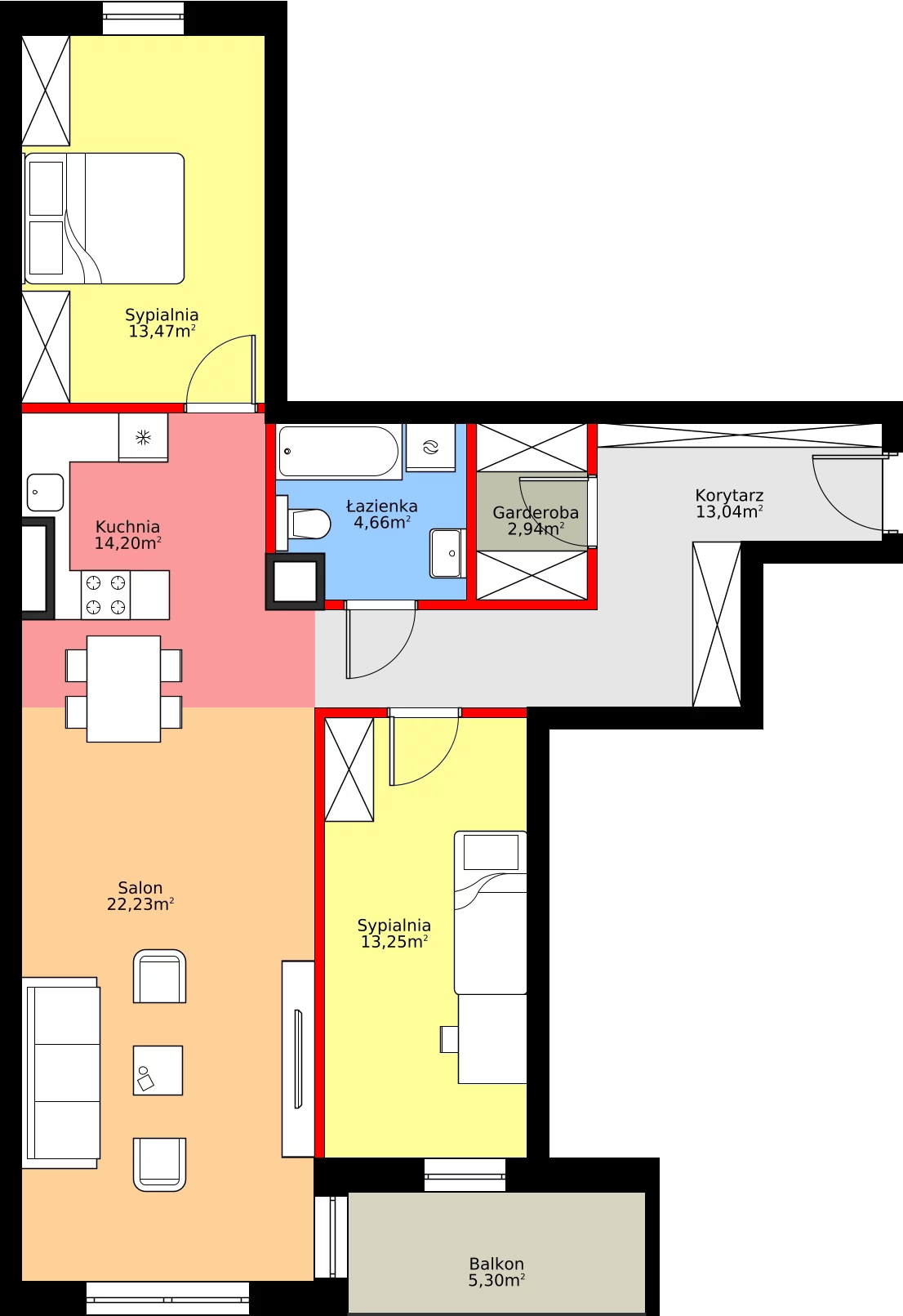 Zalety mieszkania 83.79 m², B21