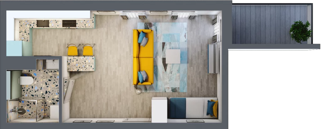 1 pokój, mieszkanie 36,91 m², piętro 1, oferta nr B13, Osiedle Kaskada, Zabrze, Osiedle Tadeusza Kotarbińskiego, ul. Mieczysława Niedziałkowskiego 56