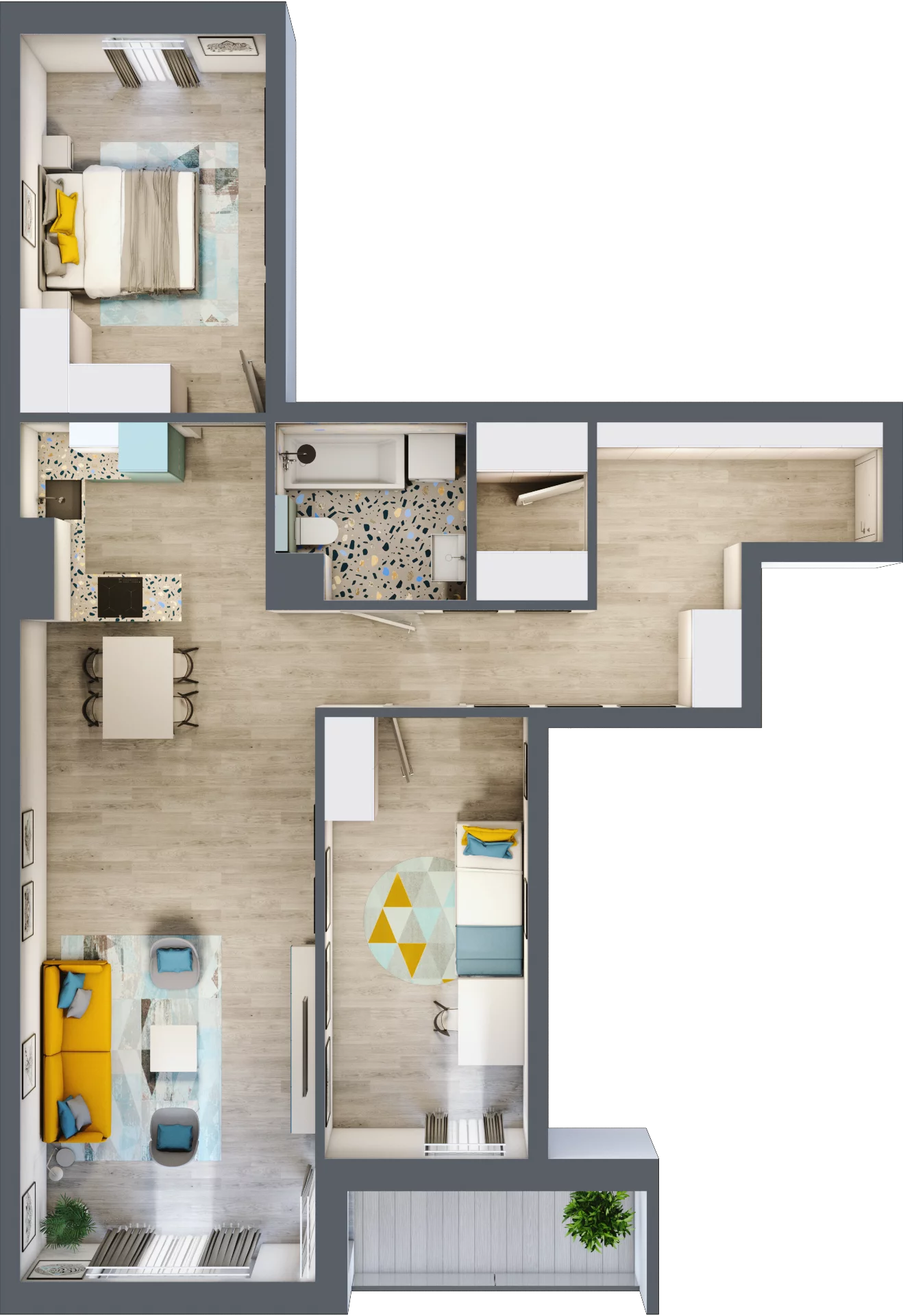 3 pokoje, mieszkanie 83,70 m², piętro 1, oferta nr B8 z wykończeniem, Osiedle Kaskada, Zabrze, Osiedle Tadeusza Kotarbińskiego, ul. Mieczysława Niedziałkowskiego 56